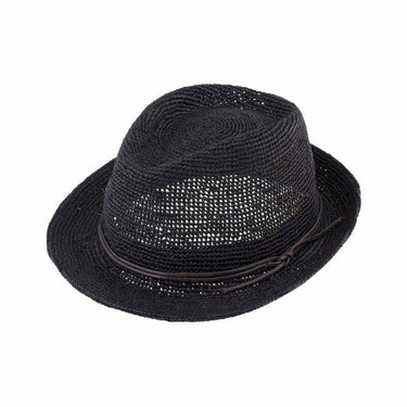 Trilby Raffia Crochet schwarz - fiebig - hutwelt